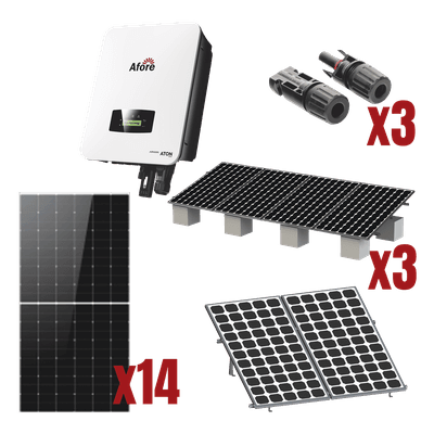 Kit Solar Interconexion  / 8kW  220Vca / Inversor AFORE / Montaje Incluido  