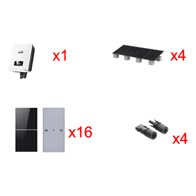 Kit Solar Interconexión / 10kW / 220Vca / 16 Paneles 645W / Montaje 4 Módulos / Eficiencia 98.40% / WiFi