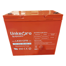 Batería de respaldo  12 V | 55 Ah | AGM | Certificada UL94-V0 Retardante a la Flama | Especial para Seguridad Electrónica | UPS  | Sistemas de emergencia | Vida útil 5 años | Terminales T2 