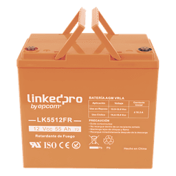 Batería de respaldo  12 V | 55 Ah | AGM | Certificada UL94-V0 Retardante a la Flama | Especial para Seguridad Electrónica | UPS  | Sistemas de emergencia | Vida útil 5 años | Terminales T2 