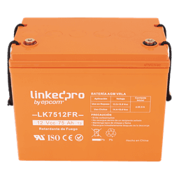 Batería de respaldo 12 V | 75 Ah | AGM | Certificada UL94-V0 Retardante a la Flama | Especial para Seguridad Electrónica | UPS  | Sistemas de Emergencia | Vida útil 5 años | Terminales T3 