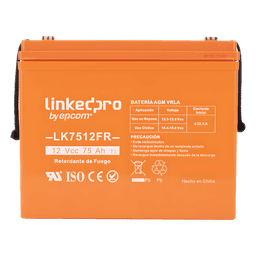Batería de respaldo 12 V | 75 Ah | AGM | Certificada UL94-V0 Retardante a la Flama | Especial para Seguridad Electrónica | UPS  | Sistemas de Emergencia | Vida útil 5 años | Terminales T3 