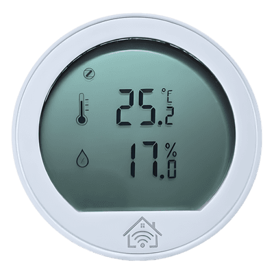 Sensor de temperatura y humedad / Pantalla LCD / ZigBee 2.4 GHz / -20°C a 60°C / 0-100% HR / CR2430