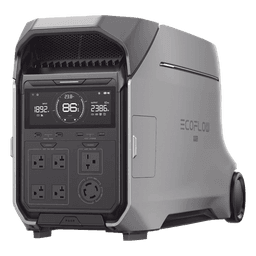 Estación de Energía Portátil DELTA PRO3 / 4096Wh Litio LFP / 5 AC 4000W (8000W Pico) / 2 USB-C 100W / Capacidad para Aumentar Respaldo / Cargador de Coche 10A a 12.6V / Conectividad WiFi y Bluetooth (App) / Carga Solar 2600W Max. (2 P