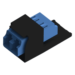 Módulo Acoplador LC Duplex, para Fibra Óptica Monomodo OS1/OS2, Tipo Mini-Com, Color Negro