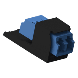 Módulo Acoplador LC Duplex, para Fibra Óptica Monomodo OS1/OS2, Tipo Mini-Com, Color Negro