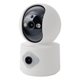Camara doble lente 3mp| Wifi| autoseguimiento| Detección de movimiento| audio de 2 vias| almacenamiento hasta 128GB