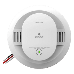 Detector de humo fotoeléctrico alámbrico 120 V CA con respaldo de baterías AA, interconexión hasta 24 dispositivos, paquete de 6
