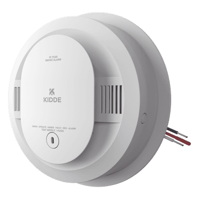 Detector de humo fotoeléctrico alámbrico 120 V CA con batería sellada de 10 años, interconexión hasta 24 dispositivos, paquete de 6