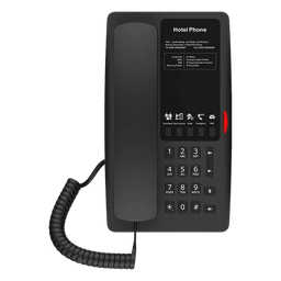 Teléfono IP Hotelero / 2 Líneas SIP / 5 Teclas Programables / Audio HD Manos Libres / PoE 802.3af / Puerto USB-A de Carga / Ethernet 10/100 Mbps