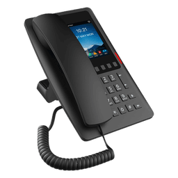 Teléfono IP Hotelero Wi-Fi 6 / Pantalla IPS 3.5" 320x480 / 2 Líneas SIP / 5 Teclas Programables / Puerto USB-A / PoE 802.3af / Audio HD / Diseño Negro