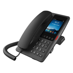 Teléfono IP Hotelero Wi-Fi 6 / Pantalla IPS 3.5" 320x480 / 2 Líneas SIP / 5 Teclas Programables / Puerto USB-A / PoE 802.3af / Audio HD / Diseño Negro