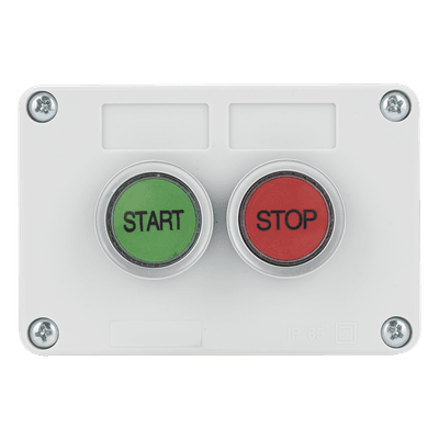 Botonera de Control / IP40 / 24 VCD / 106 x 72 x 58 mm / 4.17 x 2.83 x 2.28 in / Start-Stop / NO