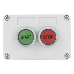Botonera de Control / IP40 / 24 VCD / 106 x 72 x 58 mm / 4.17 x 2.83 x 2.28 in / Start-Stop / NO