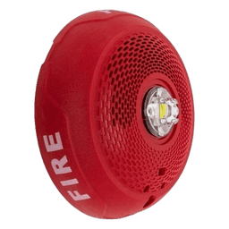 Bocina con Lámpara Estroboscópica LED / Montaje en Techo / Lente Rojo / Candela Seleccionable / 25-70.7 VRMS / 1/4-2 W