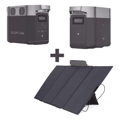 Kit de Estación de Energía Portátil 1024Wh + Batería Externa 1024Wh + Panel Solar Flexible 400W (2024Wh Totales)