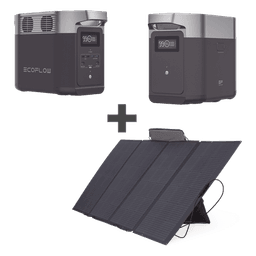 Kit de Estación de Energía Portátil 1024Wh + Batería Externa 1024Wh + Panel Solar Flexible 400W (2024Wh Totales)