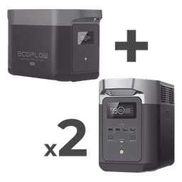 Kit de Estación de Energía Portátil 2048Wh + 2 Baterías Externas 2048Wh (6144Wh Totales)