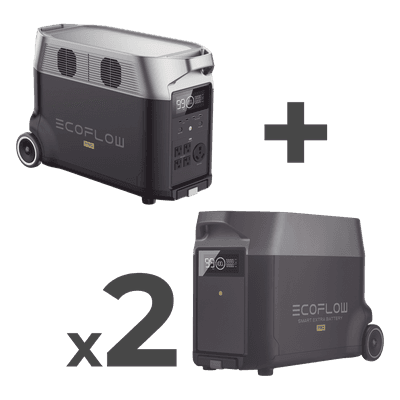 Estación de Energía Portátil DELTA PRO 3600Wh Litio LFP / 5 AC 3600W (7200W Pico) / 2 USB-C 200W / Capacidad para Aumentar Respaldo / Cargador de Coche 10A a 12.6V / Conectividad WiFi y Bluetooth (App) / Carga Solar 1600W Ma