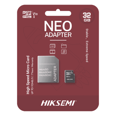 Memoria microSD con Adaptador / 32 GB / Clase 10 / NAND TLC / 92 MB/s Lectura / Multipropósito