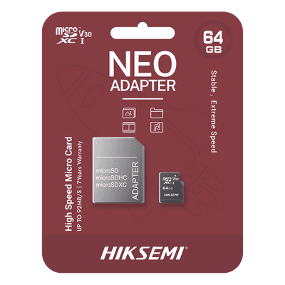 Memoria microSD con Adaptador / 64 GB / Clase 10 / NAND TLC / 92 MB/s Lectura / Multipropósito