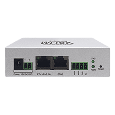 Controlador IoT / 2 Puertos 10/100 Mbps / PoE 802.3af / RS-485 Industrial / Gestión Solar en la Nube / Montaje en Carril DIN