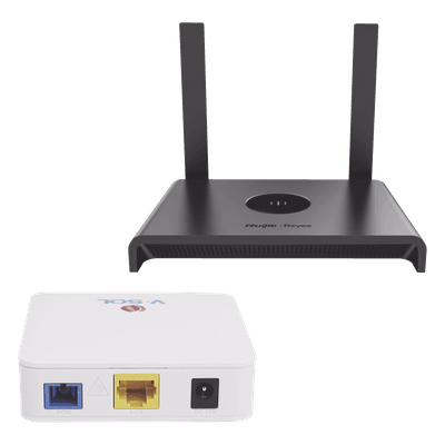 Kit 1 ONU Bridge V-Sol, Dual GPON/EPON con Router Home Wi-Fi Ideal para distribuciones WISP de mayor cobertura Wi-Fi en Hogares y Oficinas