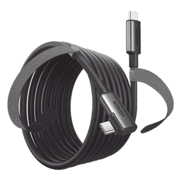 Cable USB-C a USB-C / 5 m (16.4 ft) / USB 3.0 5 Gbps / Carga 3A / Conector Angulado 90° / Nylon Trenzado
