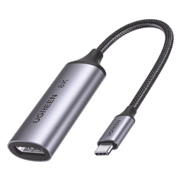 Cable Adaptador USB-C a DP 1.4 | 8K@60Hz | 4K@240Hz | Compatible con Thunderbolt 3 & 4 | HDR | eARC | DTS | Dolby | 3D | ALLM | VRR | Admite Multi-Stream (MST) | Longitud del Cable 10 cm (3.94 Pulgadas) | Caja de Aluminio