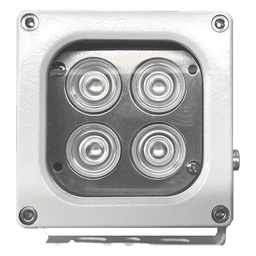 Iluminador LED / Luz Blanca / Alcance 10 m (32.8 ft) / Ángulo 120° / IP66 / 12VCC/24VCA / Fotocélula Integrada