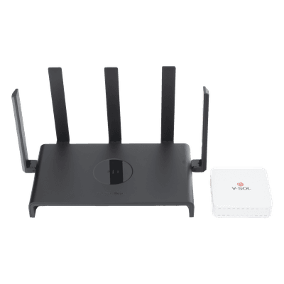 Kit 3 ONU Bridge V-Sol, Dual GPON/EPON con Router Home Mesh Ideal para distribuciones WISP de mayor cobertura Wi-Fi en Hogares y Oficinas