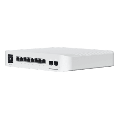 Switch administrable Capa 3 / 8 puertos GbE / 6 PoE+ af/at y 2 PoE++ 802.3bt / 2 SFP+ 10G / 120W PoE / Pantalla táctil 1.3"
