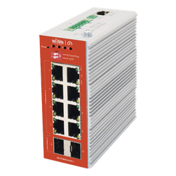 Switch Industrial PoE L2+ / 8 Puertos 100/1000 Mbps af/at / 2 SFP / Presupuesto PoE 120 W / Cloud / ERPS