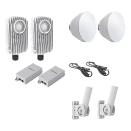 Kit de 2 radios C6X con 2 antenas de (16 dBi), rango de frecuencia extendida (5.1 a 6.4 GHz),  incluye inyector POE, cable de alimentación y 2 FLEXIMOUNT-XL para alineación