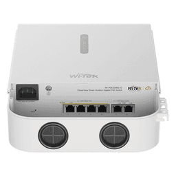 Switch PoE Exterior / 4 Puertos 10/100 Mbps PoE af/at / 2 Puertos Uplink 10/100 Mbps / Presupuesto 60 W / Alcance PoE 250 m (820.2 ft) / IP65 / Gestión en la Nube