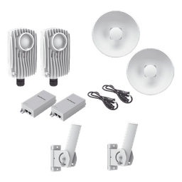 Kit de 2 radios C6X con 2 antenas de (25 dBi), rango de frecuencia extendida (5.1 a 6.4 GHz),  incluye inyector POE, cable de alimentación y 2 FLEXIMOUNT-XL para alineación