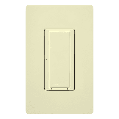 Switch de pared inalámbrico on/off de doble voltaje 120/277 V para iluminación o motores, sin cable neutro, sistema RadioRA 2