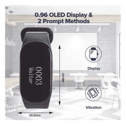 Reloj Buscador TD112 IPX7 / Resistente al Agua / Pantalla OLED / 180mAh / 48 Horas Standby / 80-100m Distancia de Recepción / Compatible con 50 Botones TD009 y T114 / 7 Idiomas / Almacenamiento de 10 Mensajes