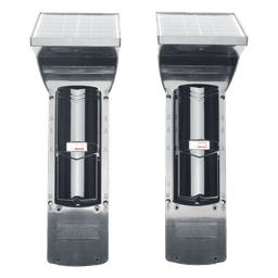 Detector Fotoelectrico Solar / 2 Rayos Infrarrojos / Alcance 60 m (196.9 ft) Exterior / 120 m (393.7 ft) Interior / Panel Solar Integrado / Batería 4,000 mAh / IP65