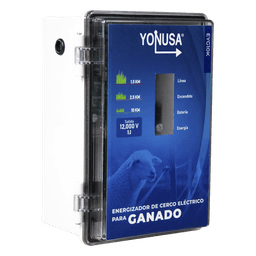 Energizador para Cercas Electrificadas / 10,000 V / 2 Joules / 25 km (82,020 ft) de Protección / Alimentación Solar 12 V