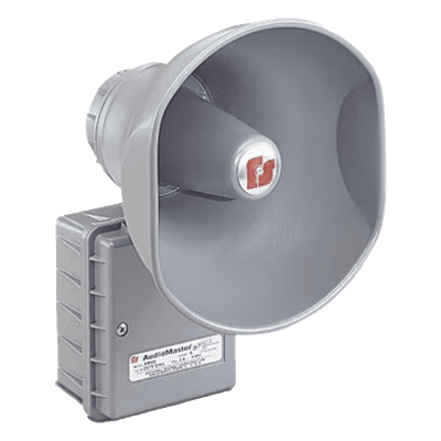 Altavoz reentrante / 15 W / 25-70 V / Dispersión 60° / UL contra incendios / Montaje pared 180° / Gris
