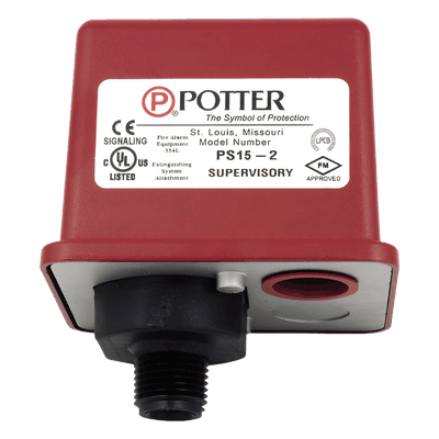 Supervisor de Presión / Doble Contacto SPDT / Ajustable 10 a 60 PSI / NFPA 72 / Sin Herramientas