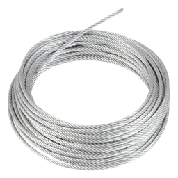 Retenida de Acero Galvanizado / 1/8" / 7 Hilos Trenzados / Carga Ruptura 600 kg / 100 m (328.1 ft) / Clase A