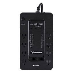 UPS de 650 VA/390 W, Topología Standby con Modo Ahorrador ECO, Entrada 120 Vca NEMA 5-15P, Con 8 Tomas NEMA 5-15R 
