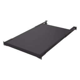 Charola Rackeable de profundidad ajustable para Soportar Equipos en Rack de 19 in, Doble Fijación, Color Negro, 3U