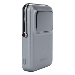 Power Bank Serie UNO Inalambrico | 10000mAh | 7.5W/20W  |  Con Emojis de Estado | Carga Rápida USB-C Bidireccional  | Pantalla TFT  Inteligente | Con Holder | Color Grey.