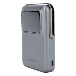 Power Bank Serie UNO Inalambrico | 10000mAh | 7.5W/20W  |  Con Emojis de Estado | Carga Rápida USB-C Bidireccional  | Pantalla TFT  Inteligente | Con Holder | Color Grey.