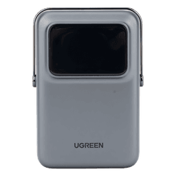 Power Bank Serie UNO Inalambrico | 10000mAh | 7.5W/20W  |  Con Emojis de Estado | Carga Rápida USB-C Bidireccional  | Pantalla TFT  Inteligente | Con Holder | Color Grey.