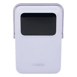 Power Bank Serie UNO Inalambrico | 10000mAh | 7.5W/20W  |  Con Emojis de Estado | Carga Rápida USB-C Bidireccional  | Pantalla TFT  Inteligente | Con Holder | Color Purple.