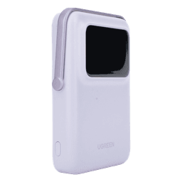 Power Bank Serie UNO Inalambrico | 10000mAh | 7.5W/20W  |  Con Emojis de Estado | Carga Rápida USB-C Bidireccional  | Pantalla TFT  Inteligente | Con Holder | Color Purple.